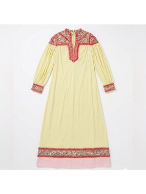 Vintage 1970s Malcolm Starr Kaftan Maxi Dress by Rizkallah – Size 8